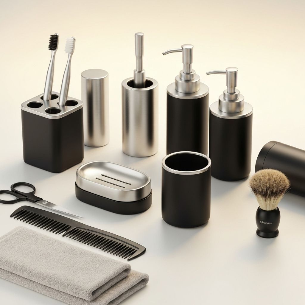 Clara Clark 18-Piece Bathroom Accessories Set - Bathroom organizer storage solution - Check price on Amazon