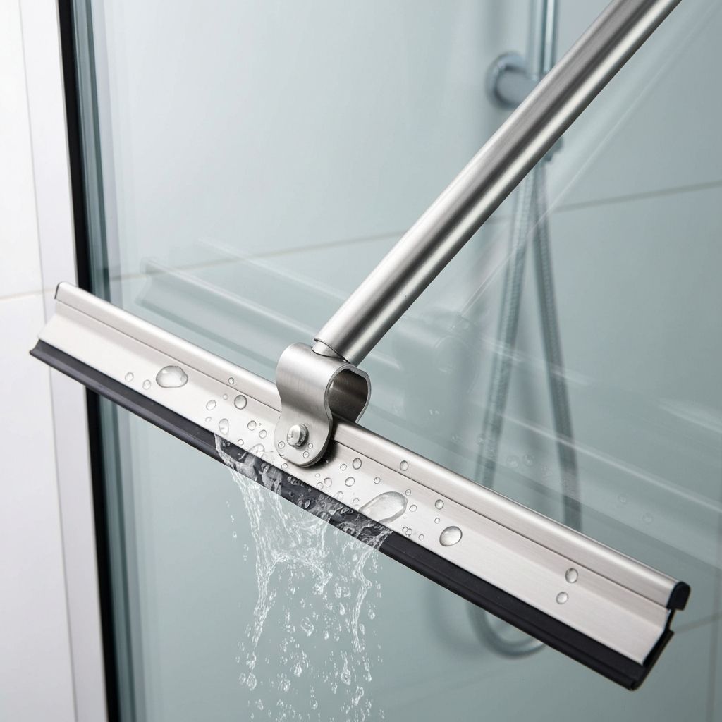 All-Purpose Stainless Steel Shower Squeegee - Bathroom organizer storage solution - Check price on Amazon