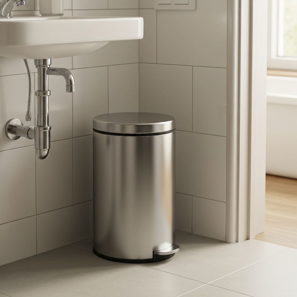 Cesun Stainless Steel Bathroom Trash Can - Bathroom organizer storage solution - Check price on Amazon