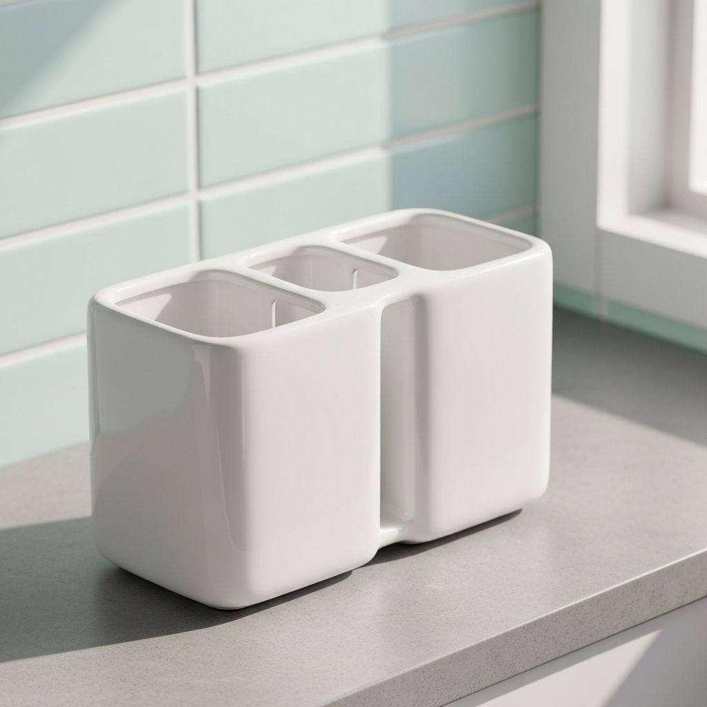 Toothbrush Holder for Bathroom Countertop - Bathroom organizer storage solution - Check price on Amazon